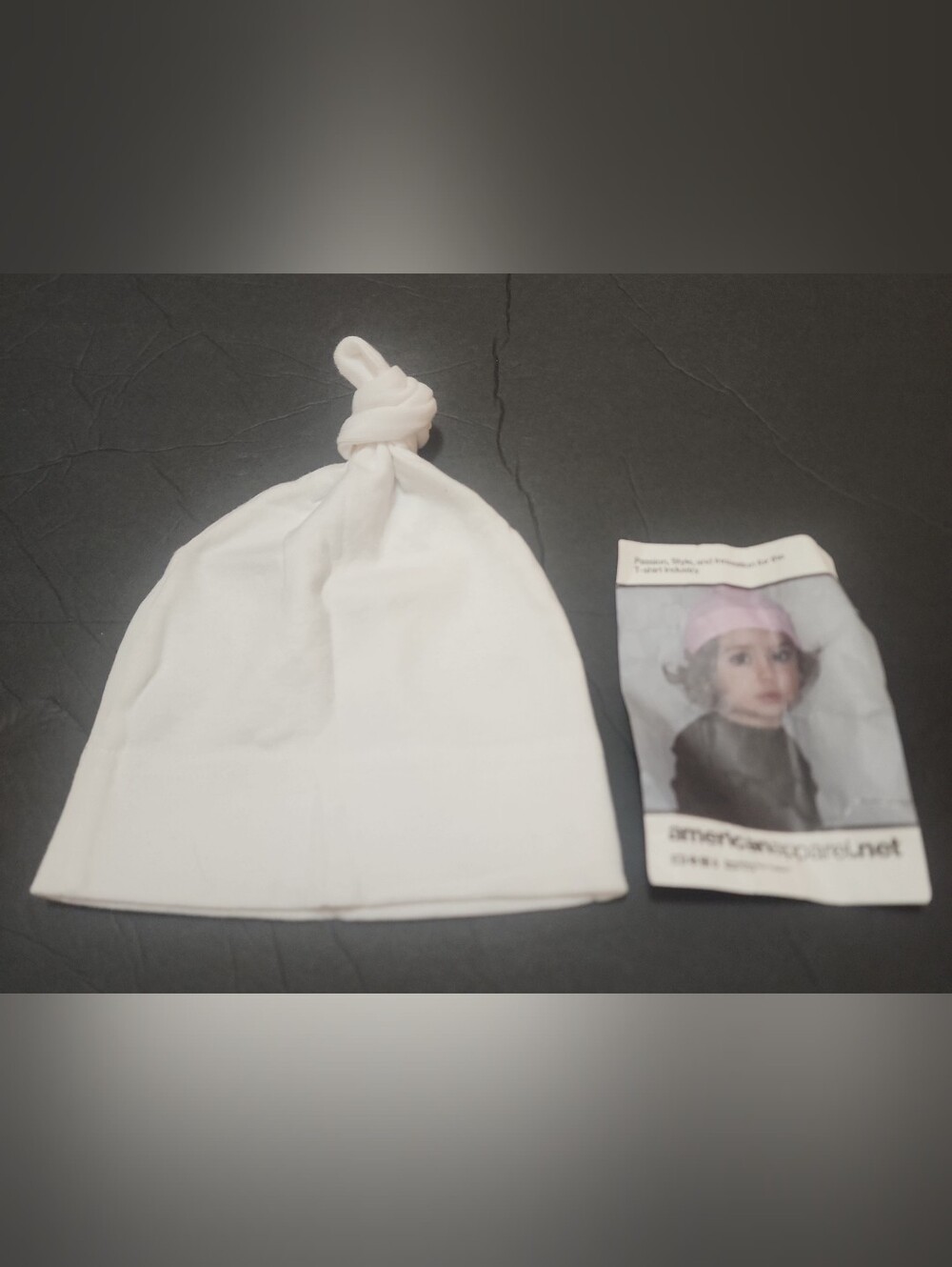 AMERICAN APPAREL WHITE COTTON KNIT BABY HAT BEANIE NWT Top Knot One Size